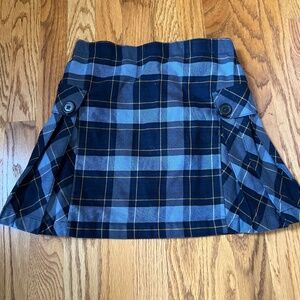 Lands End Blue Yellow Plaid Uniform Skirt Sz 10